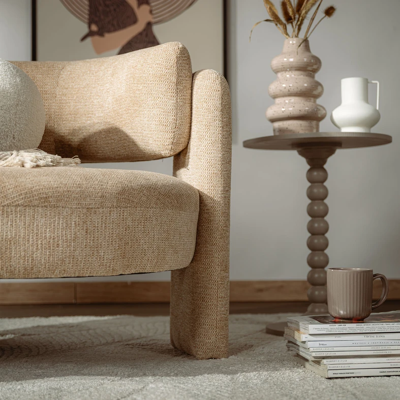 Čalouněné křeslo béžové MAFELE