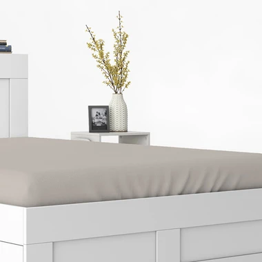 Béžové bavlněné prostěradlo s gumou PURE 140x200 cm