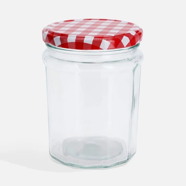 Skleněná nádoba s kovovým víkem 450 ml