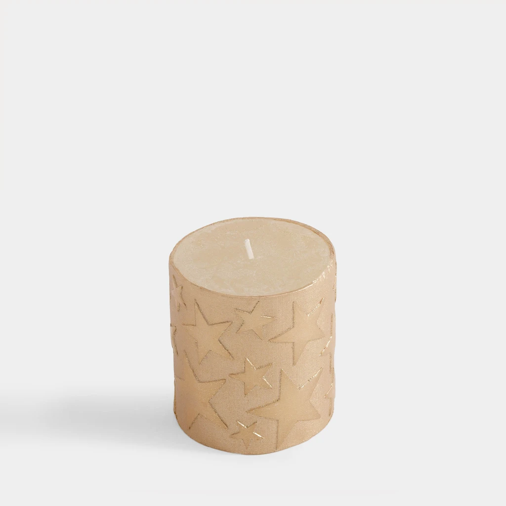 Dekorační svíčka HVĚZDA CHAMPAGNE 6,5x8 cm