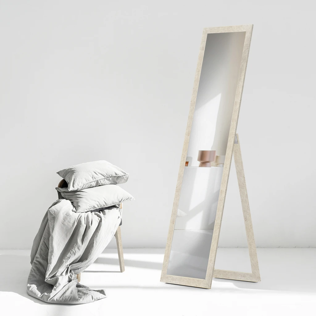 Stojící zrcadlo rám v barevném provedení dub SLIM 40x160 cm