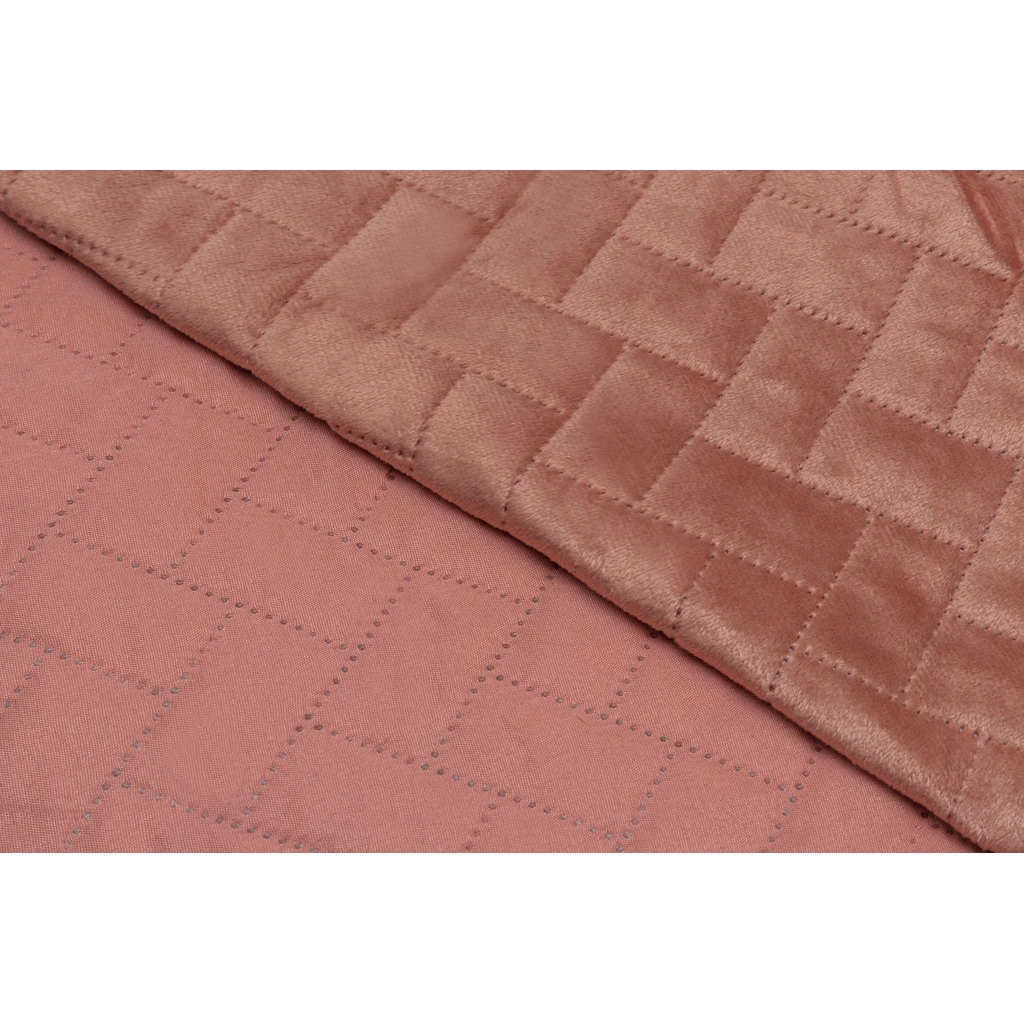 Růžový sametový přehoz VELVET 200 x 220 cm