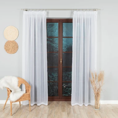 Bílá záclona na pásce WOAL 140x250 cm