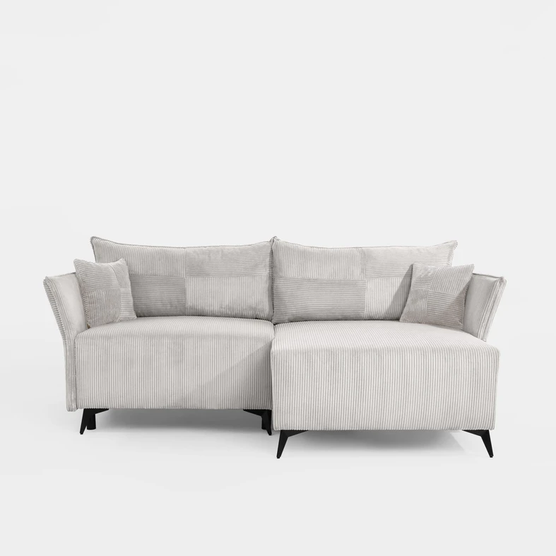 Rozkládací rohová sedačka s polštáři RAGUS světle šedá