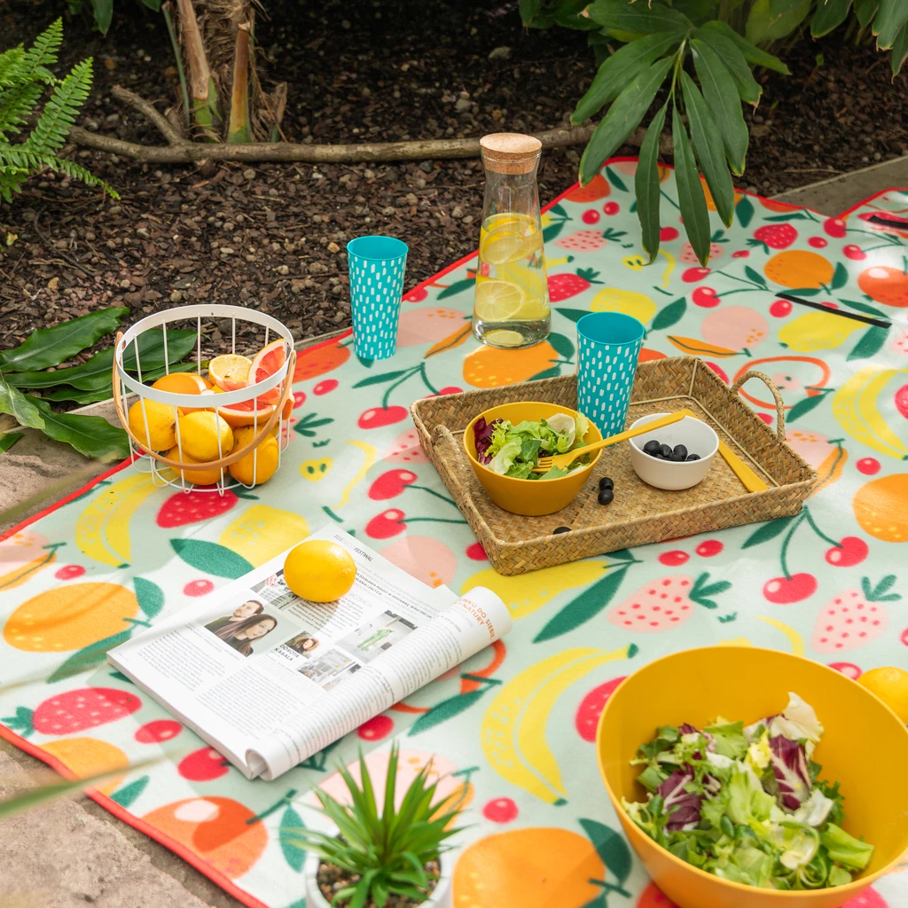 Pikniková deka OVOCE zelená 130x150 cm