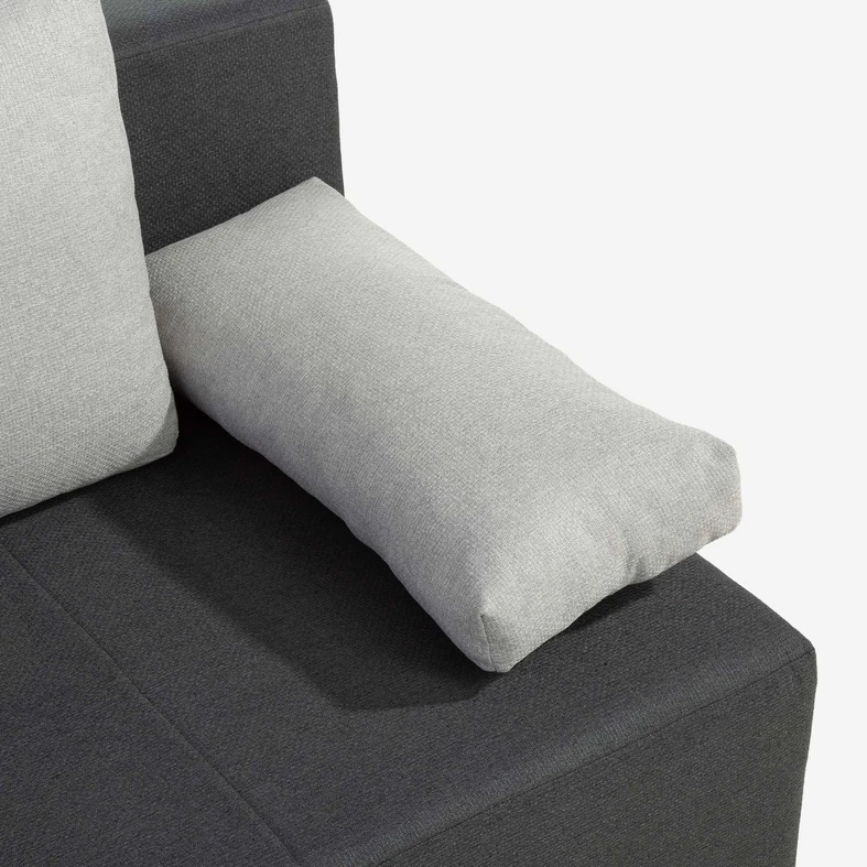 Třímístná rozkládací pohovka BORGO černo-šedá