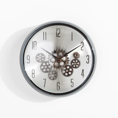 Antracitové nástěnné hodiny s pohyblivými kolečky 35 cm