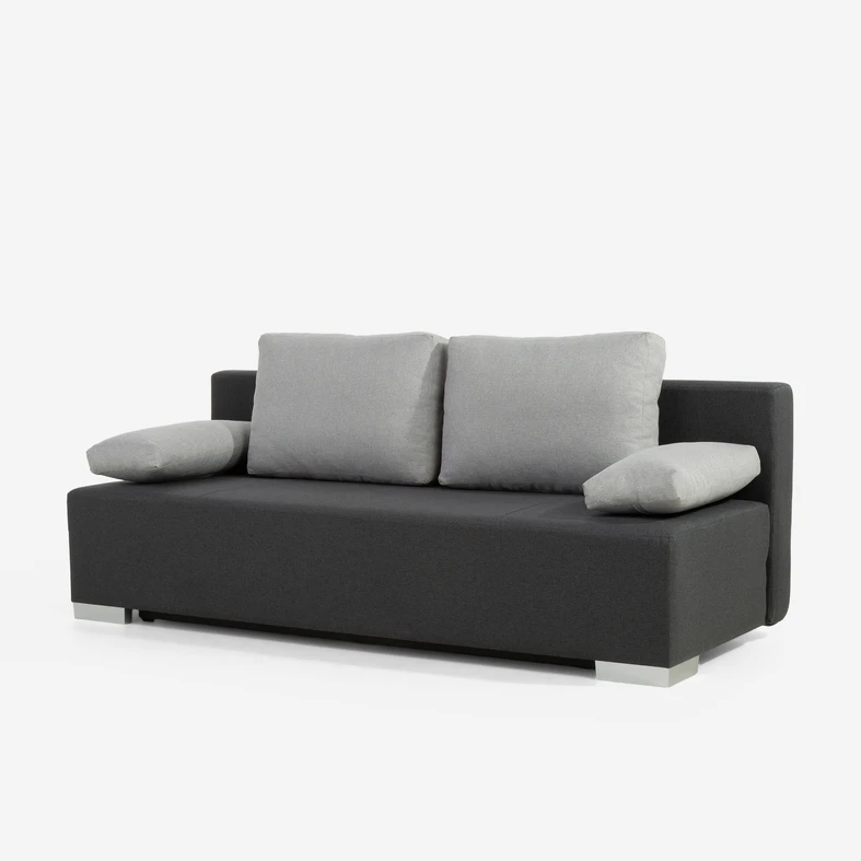 Třímístná rozkládací pohovka BORGO černo-šedá