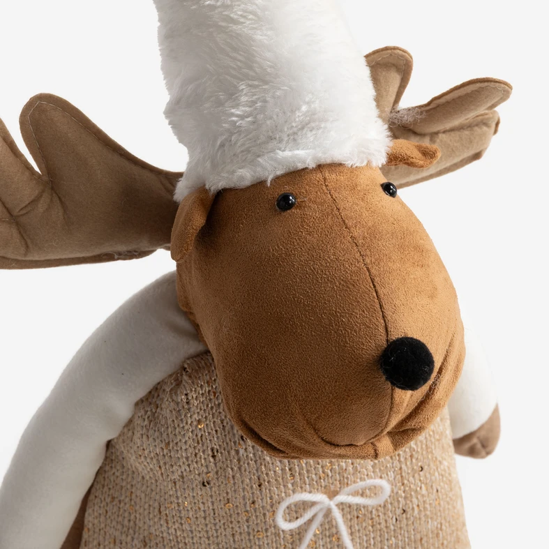 Dekorace JELEN DÍVKA šedobéžová 80-120 cm