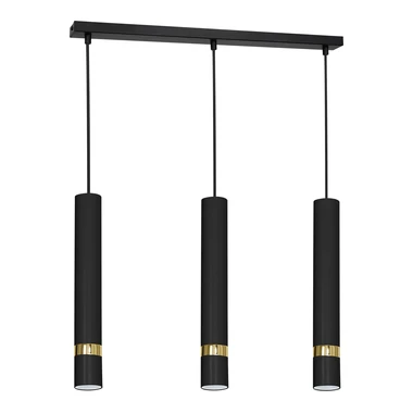 Černo-zlaté závěsné svítidlo válec ve stylu loft RENO III