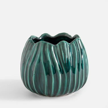 Zelený obal na květináč 17 cm