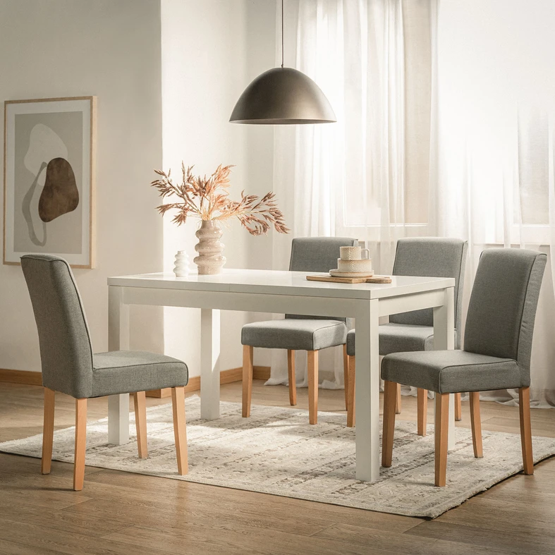 Rozkládací stůl bílý mat KELIN 138-178 cm