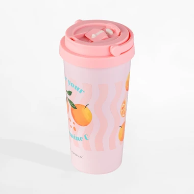 Termohrnek ORANGE HAPPY 500 ml růžový
