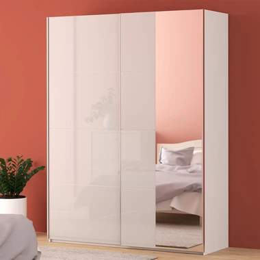 Zrcadlová skříň s posuvnými dveřmi FITIO lesk 180 cm