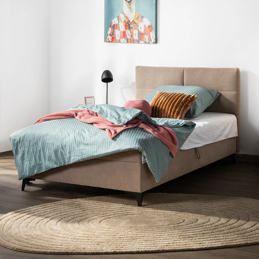 Béžová postel boxspring MARY 120x200 cm