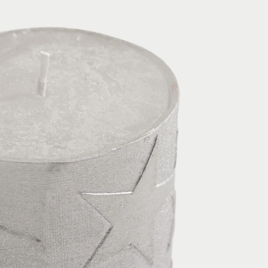 Stříbrná svíčka HVĚZDA 6,5x14 cm