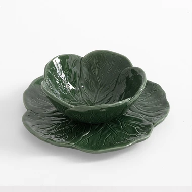 Zelený dezertní talíř KAPUSTA 21 cm