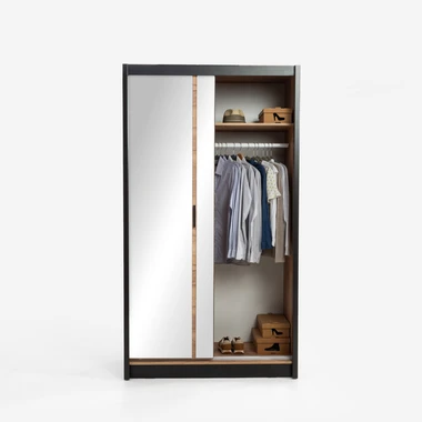 Zrcadlová šatní skříň s posuvnými dveřmi MALI 120 cm