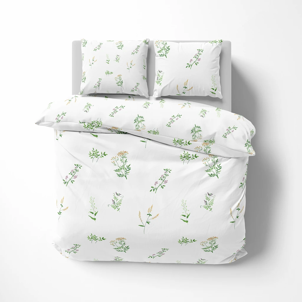 Bavlněné povlečení s motivem lučních květin COTTAGE HOME 220x200 cm