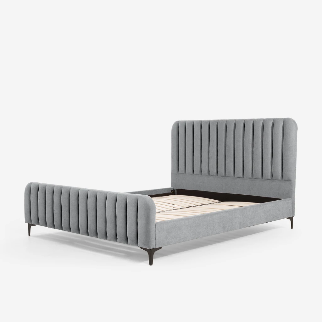 Šedá postel KELLY 160x200cm