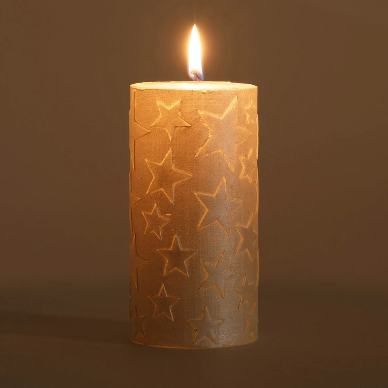 Svíčka HVĚZDA champagne 6,5x14 cm