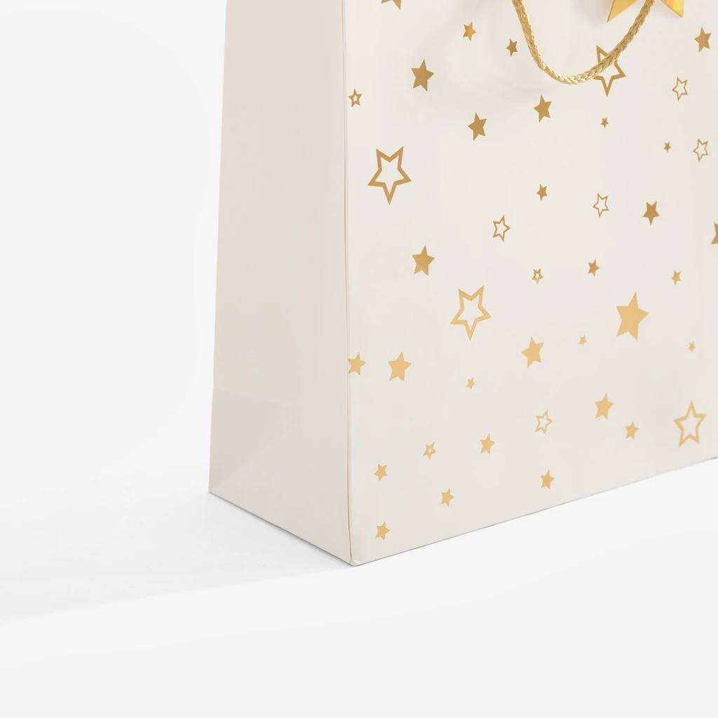 Dárková taška s hvězdičkami 32 cm MIX