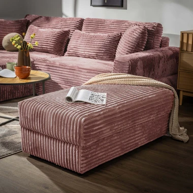 Podnožka manšestrová pudrově růžová NOEMI