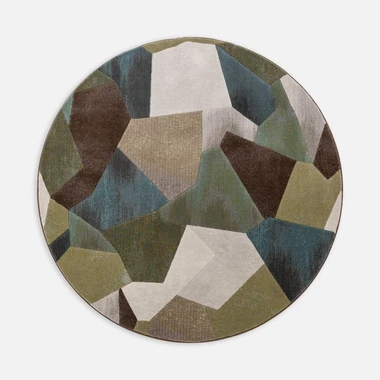 Kulatý koberec se geometrickým vzorem zelený SORRENTO 160 cm