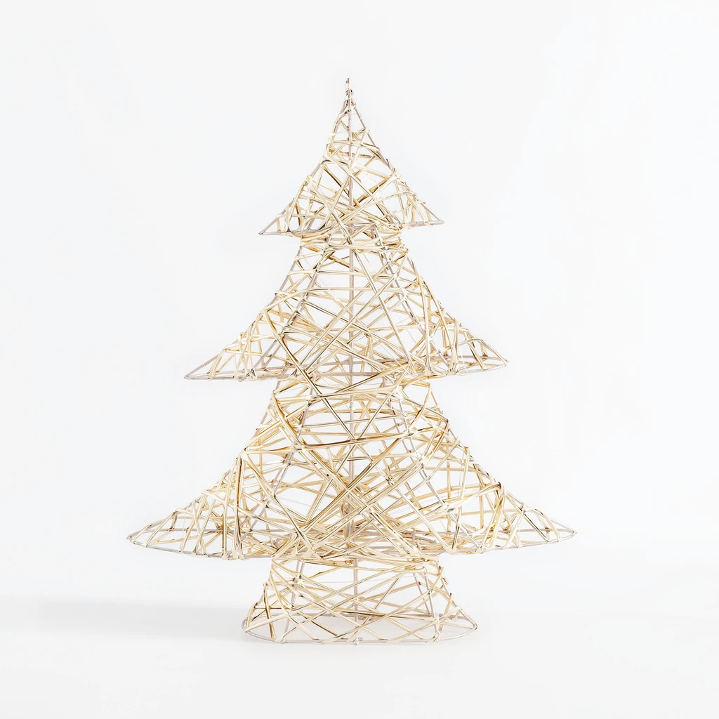 LED dekorace stromeček šampaňské zlato 40 cm