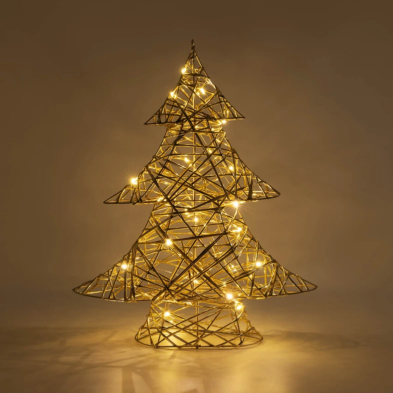 LED dekorace stromeček šampaňské zlato 40 cm