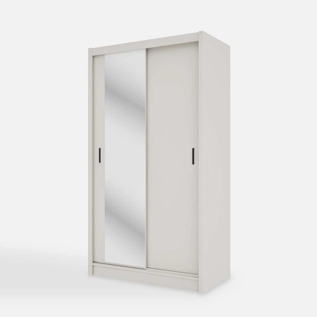 Šatní skříň se zrcadlem NESS 120 cm kašmír