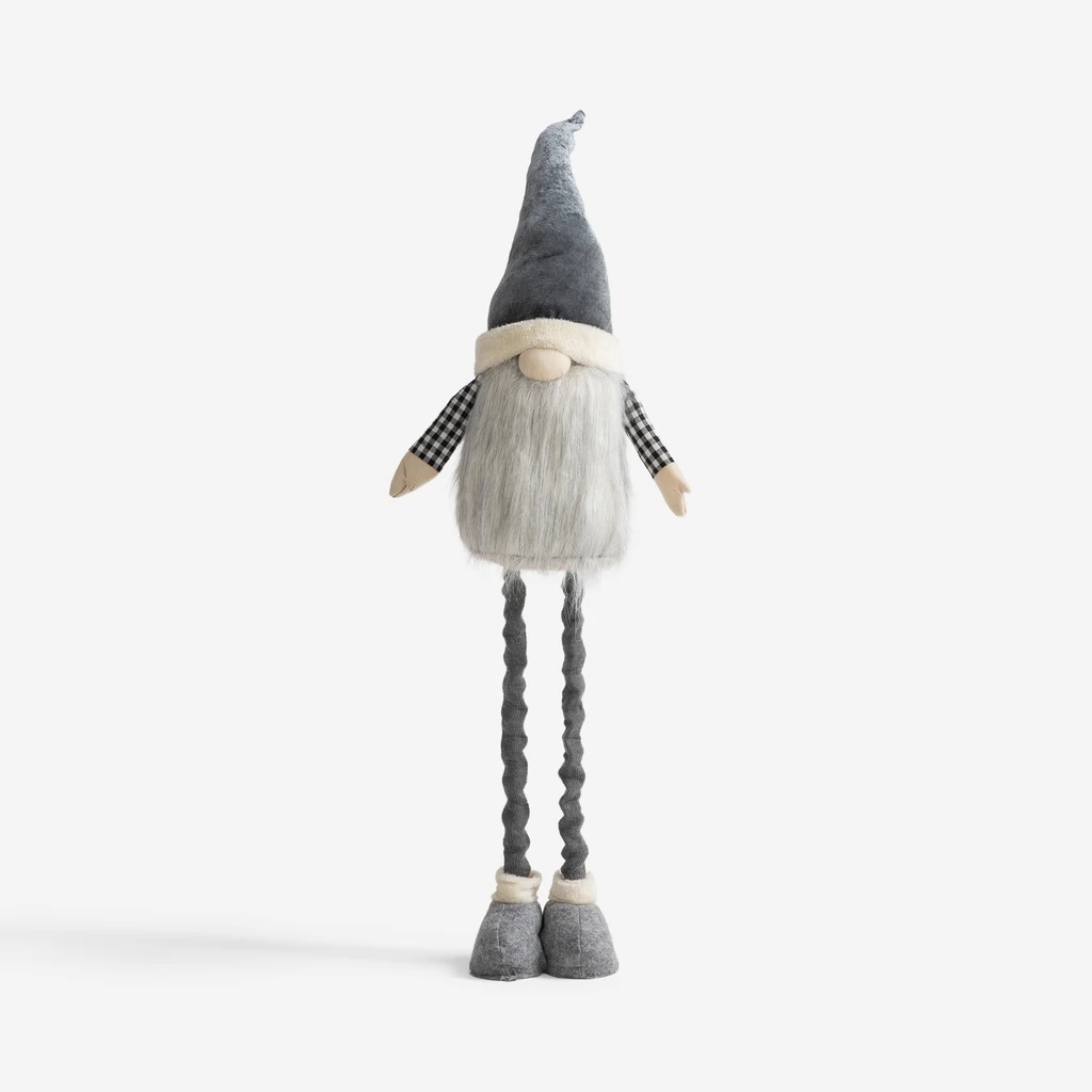Vánoční dekorativní skřítek šedý 85-125 cm