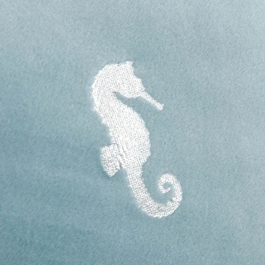 Dekorační povlak na polštář s mořskými koníky ATLANTIC modrý 45x45 cm