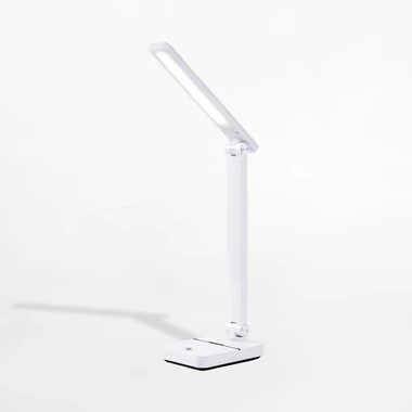 Bílá stolní lampa LED 8W s USB nabíjením