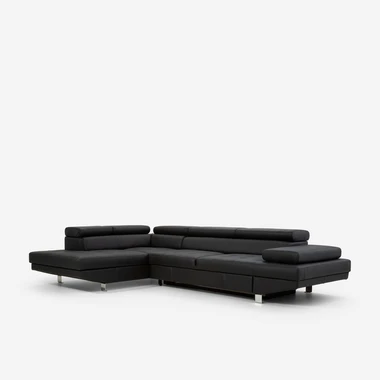 Rozkládací kožená rohová sedací souprava VANILLA NEW levá