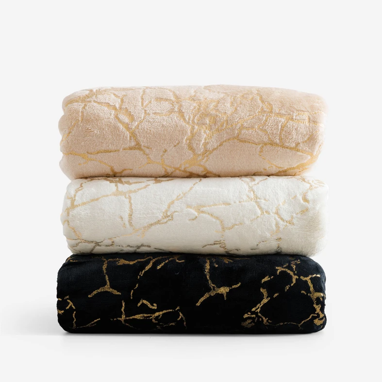 Béžová deka MARMO 150x200 cm
