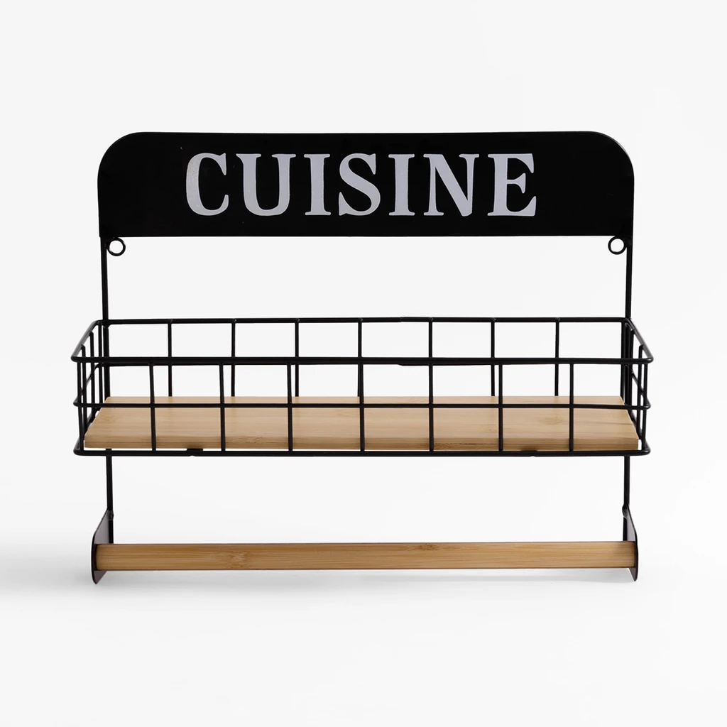 Kuchyňská polička s držákem na utěrku 34x13x28 cm