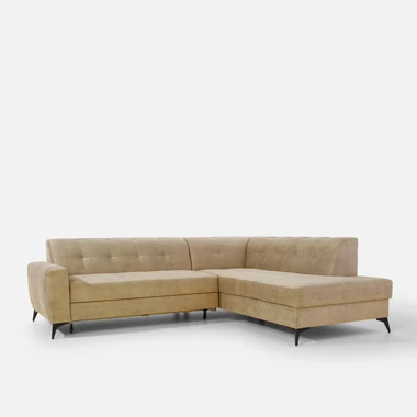 Béžová rozkládací rohová sedací souprava STORN pravá