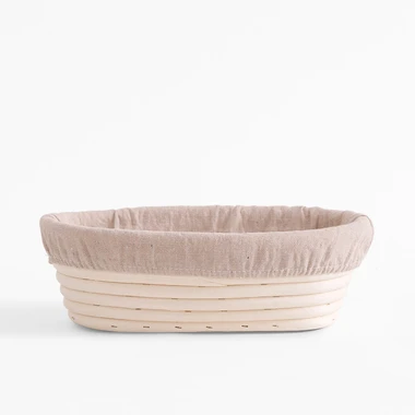 Košík na kynutí chleba s lněnou vložkou 25x15x8 cm