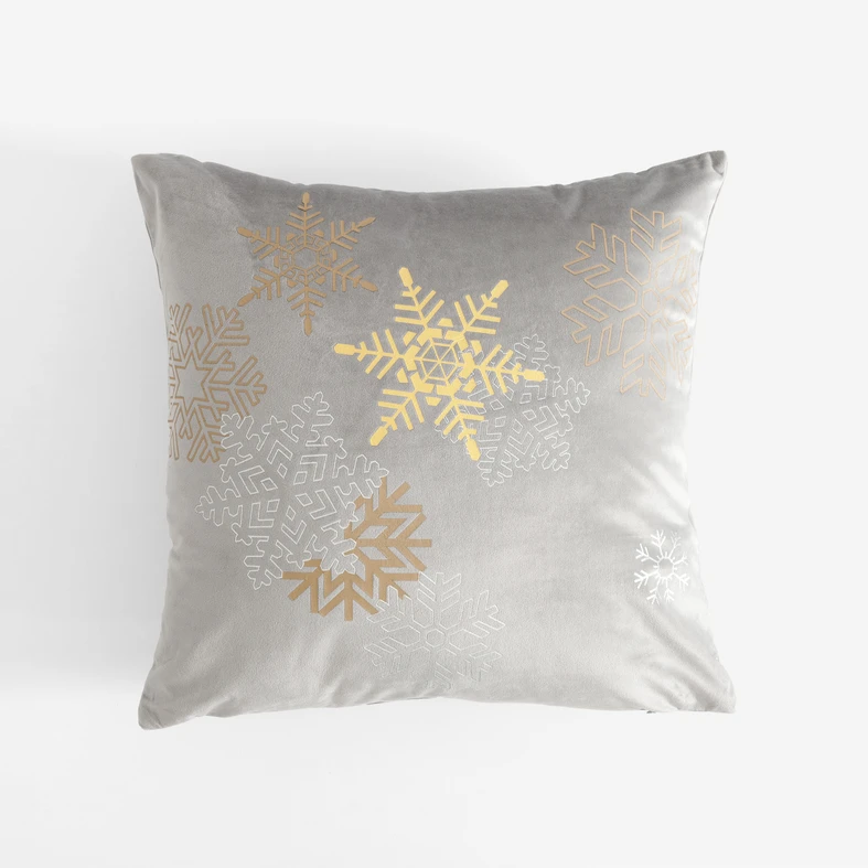 Povlak na polštář sváteční šedý SNOV 45x45 cm