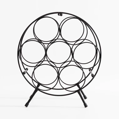 Kovový stojan na víno, na 7 lahví