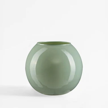 Světle zelená kulatá váza 17 cm