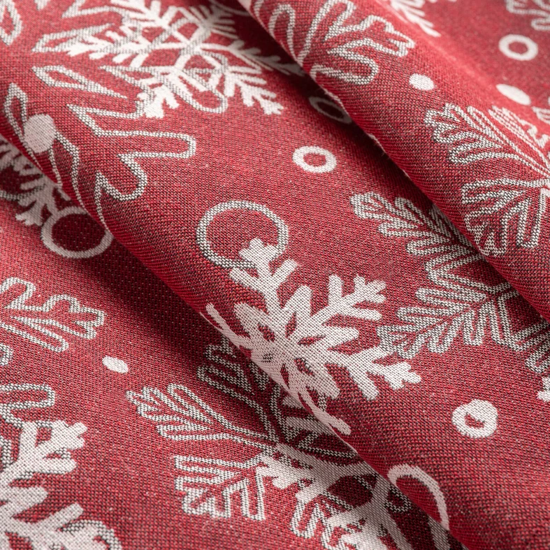 Běhoun na stůl se sněhovými vločkami VINTRO červený 40x120 cm