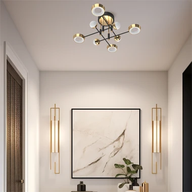 Černo-zlaté LED stropní svítidlo LARA