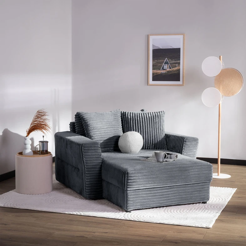 Křeslo loveseat šedé NOEMI