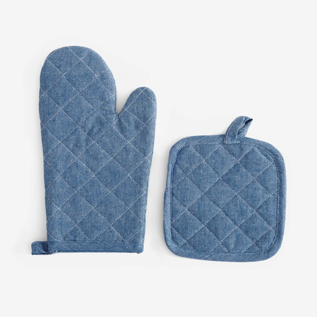Kuchyňská chňapka s podložkou JEANS COLLECTION modrá.