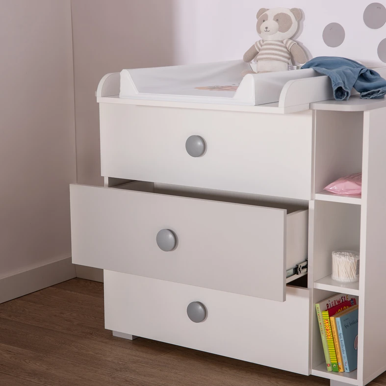 Šedá dětská komoda TOP BABY