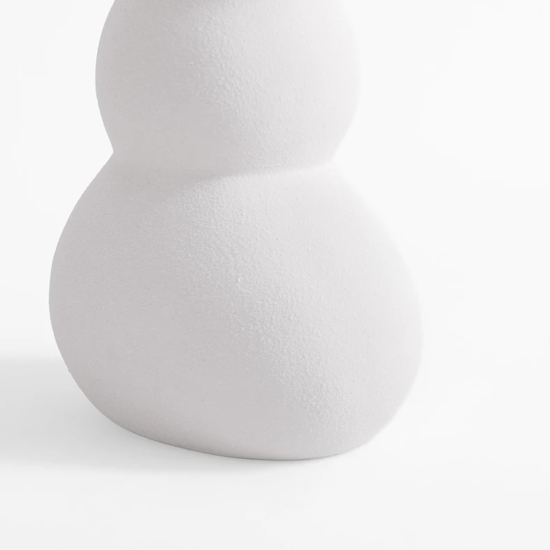 Bílá váza sněhulák 24,2 cm