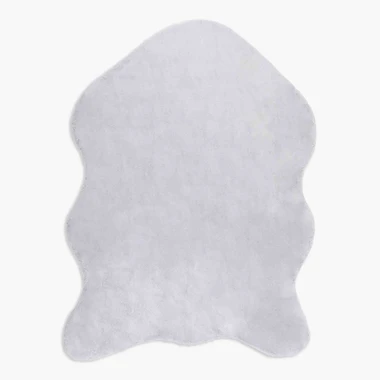 Šedý koberec z umělé kožešiny RABBIT 60x90 cm