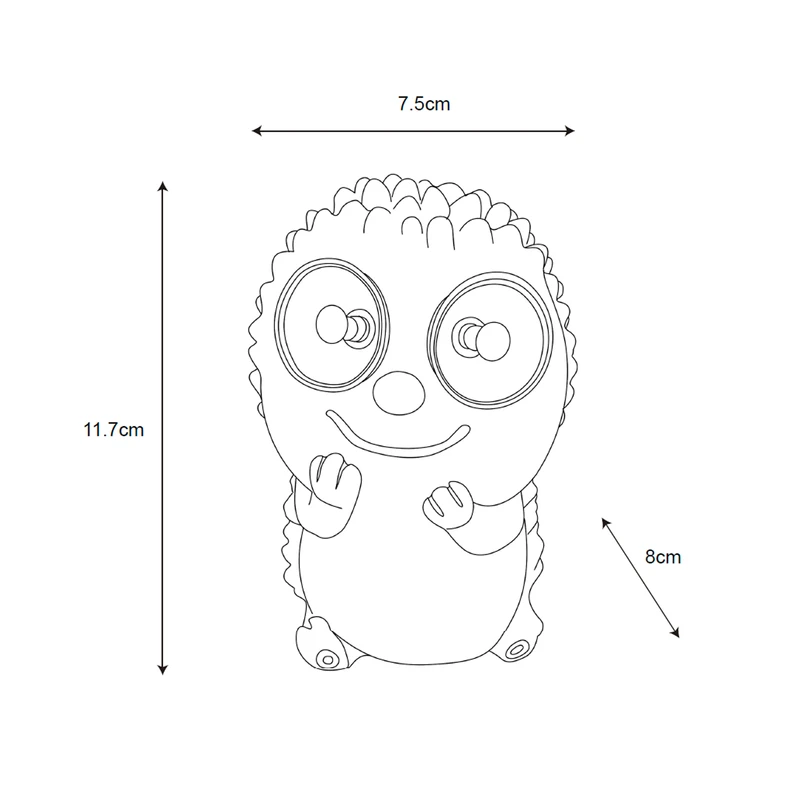 Ozdobna lampa solarna LED IP44 JEŻ - wymiary.
